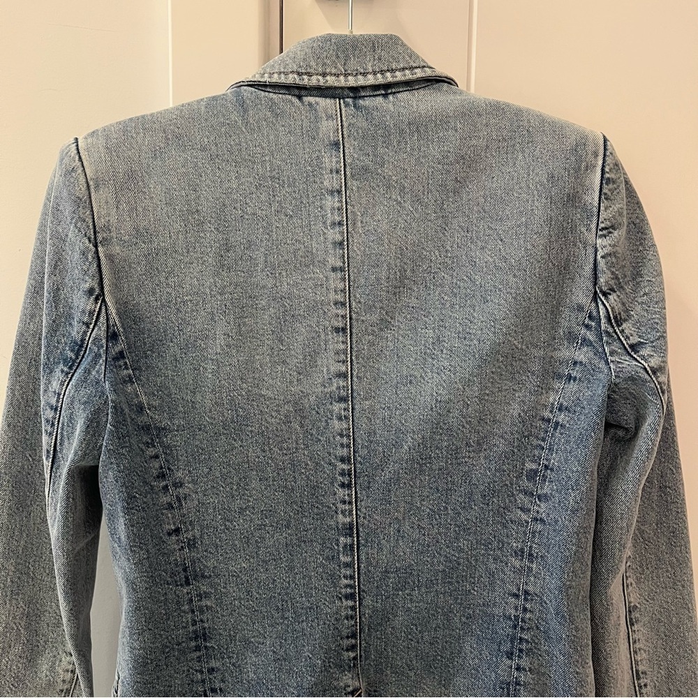 Alice + Olivia Macy Denim Fitted Blazer- Size 6; New with Tags - Picture 4 of 11